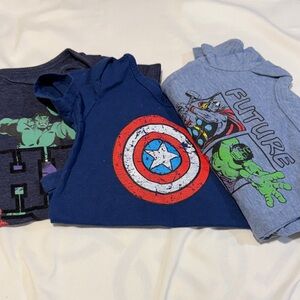 Marvel Blue and Gray Baby Onesies